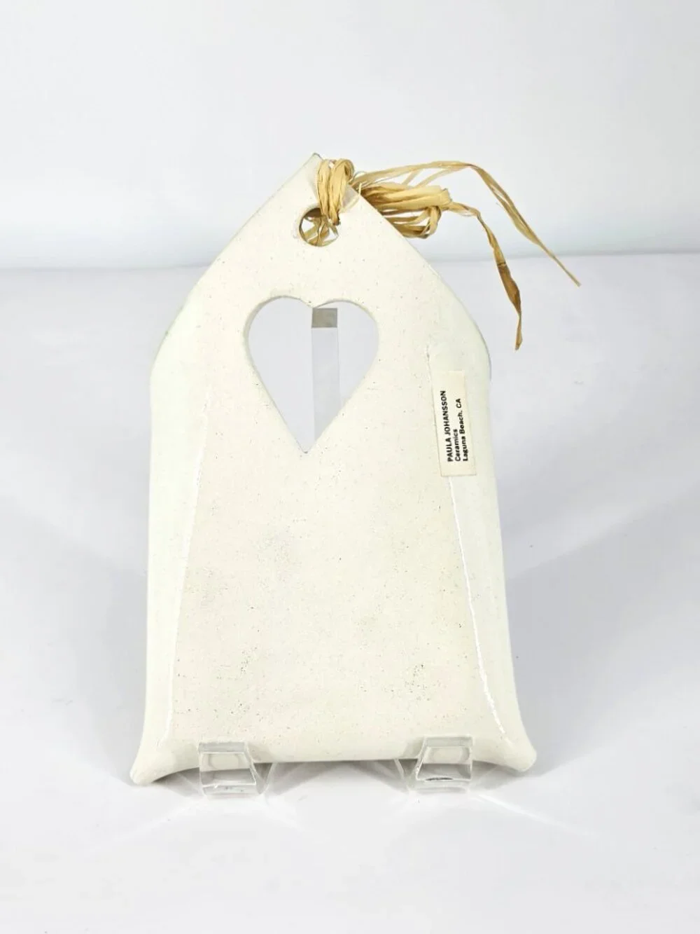 Handmade Paula Johansson Ceramics Envelope Style Wall Pocket Hand Painted Tulip